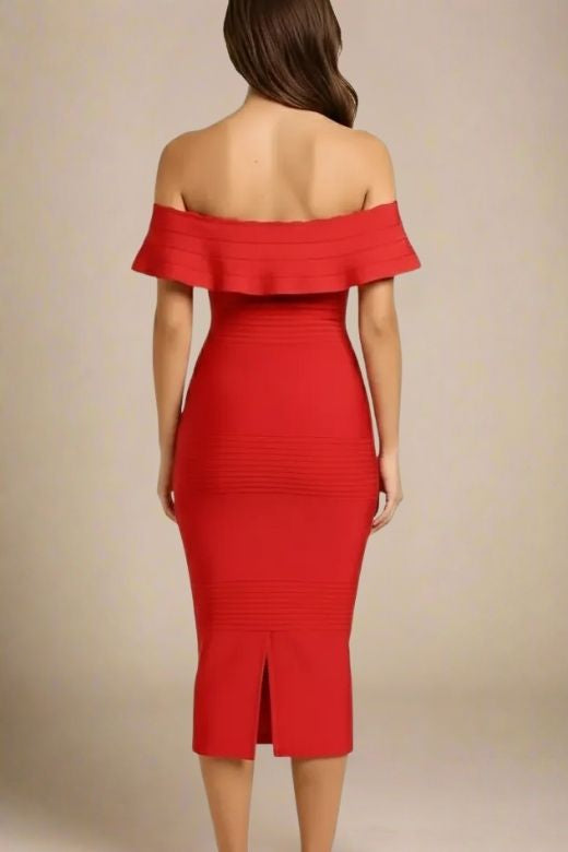 Billie Bandage Midi Dress - Lipstick Red