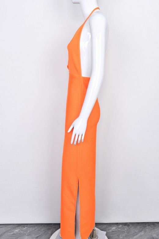 Blake Bandage Maxi Dress - Apricot Orange