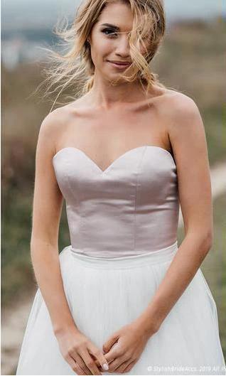Boho Wedding Dress Low Open Back Bridal  Gown Separates Wedding Dress (ZD15285)
