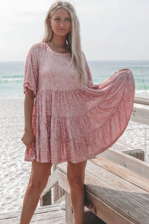 Fernanda Statement Loose Sequin Dress Elevated Occasion Wear