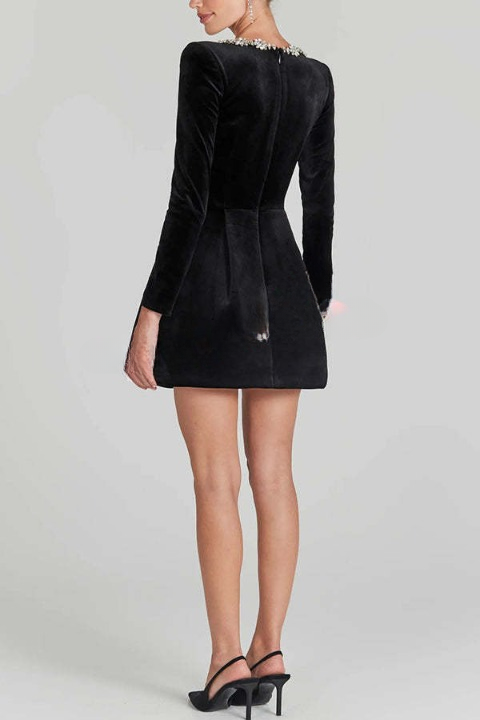 Xenia Premium Midi Dress with Puff Sleeves and Belt Evening Wear Edit