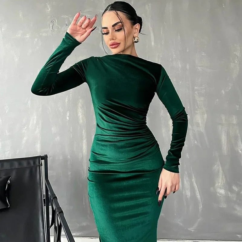 Marta Elegant Midi Dress Contemporary Dress with Premium Casual Styling
