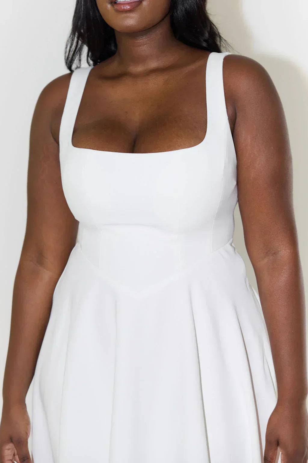 Celeste Charm Square Neck Midi Dress