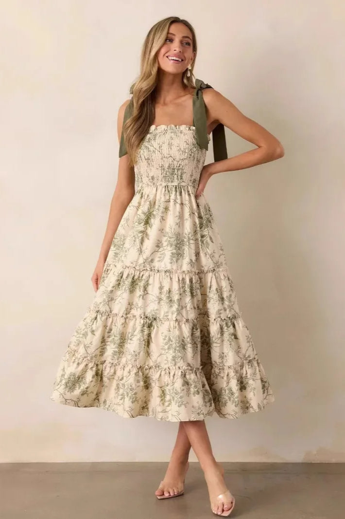 Sleeveless Halter Empire Waist Floral Dress - VelvetHem