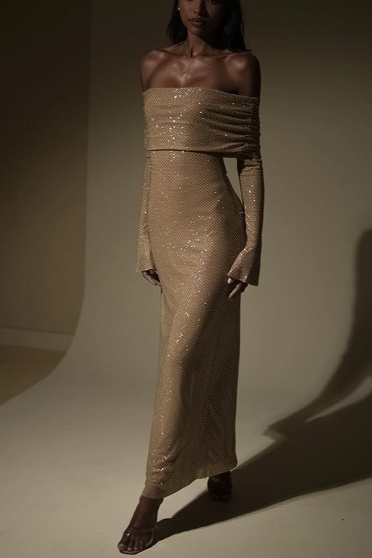 Bodycon Sequin Maxi Party Dress