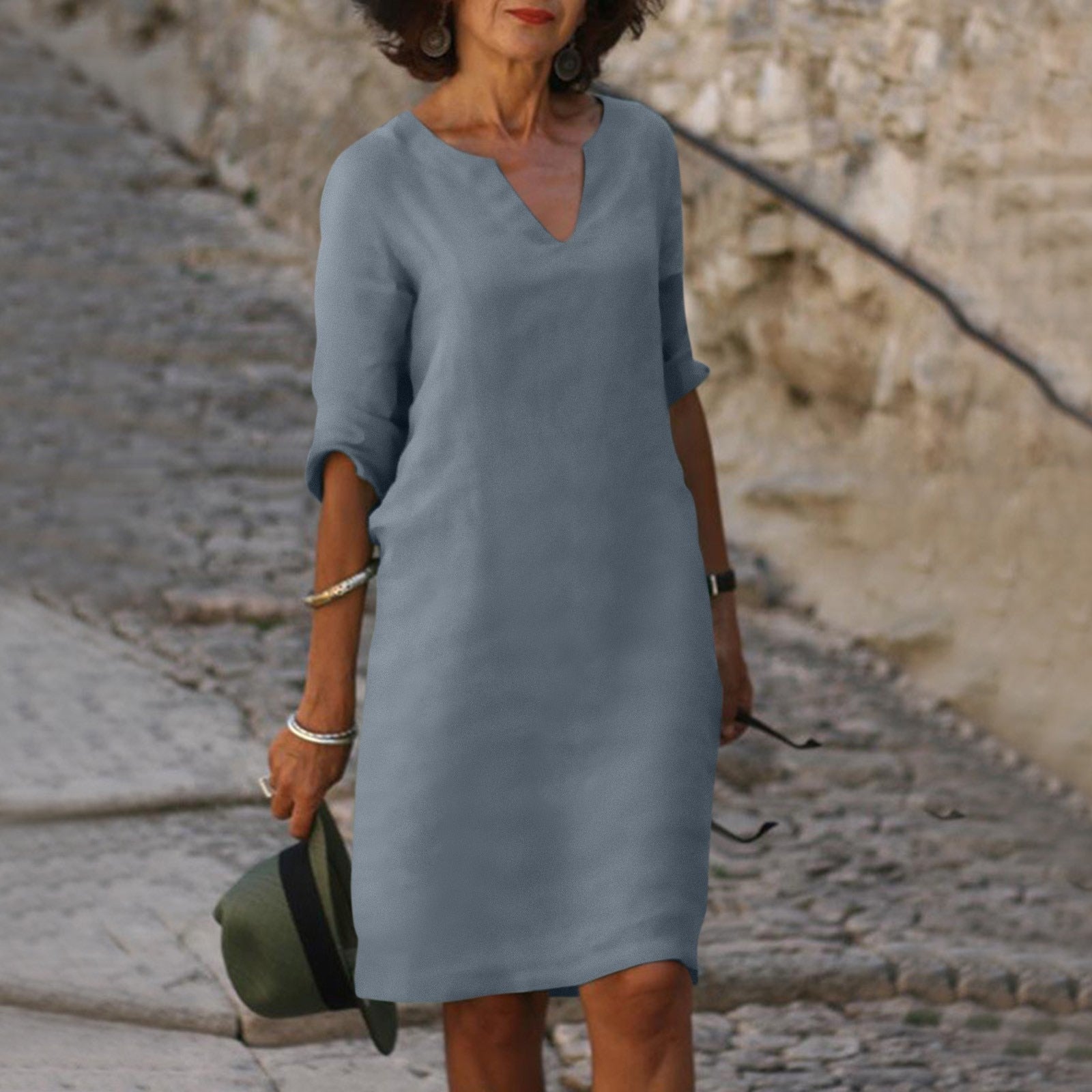 Zulema Elegant V-neck Dress for Women Relaxed Modern Fit