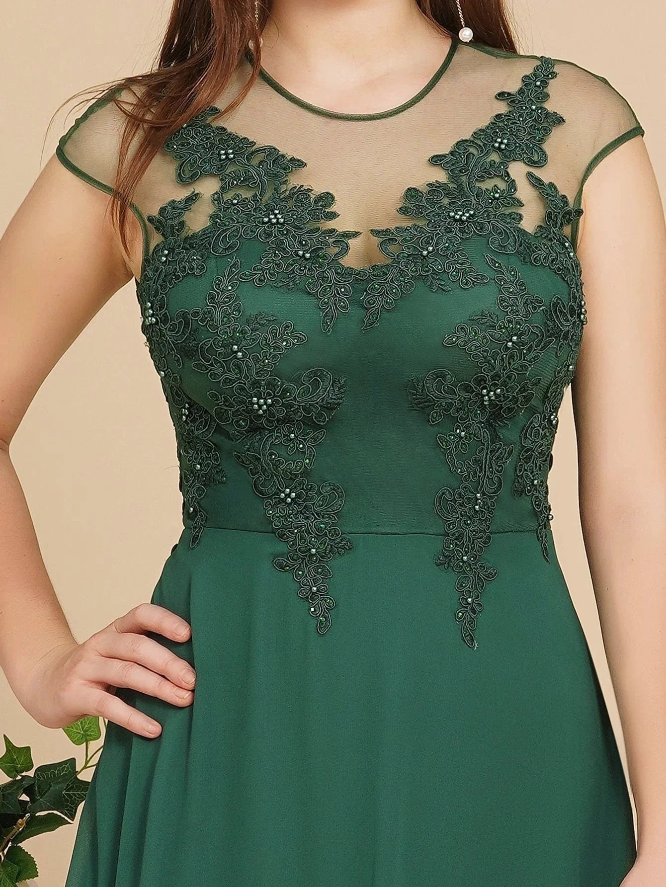 Charming Sleeveless Beadings Aline Evening Maxi Dress Cap Sleeves Bridesmaid Dress (ZD13030)
