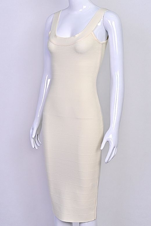Cindy Bandage Midi Dress - Cream