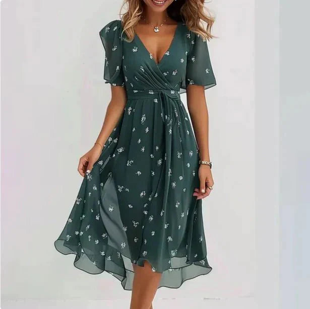 Katia Elegant V-neck Dress for Everyday Chic for Women Stylish Outfit