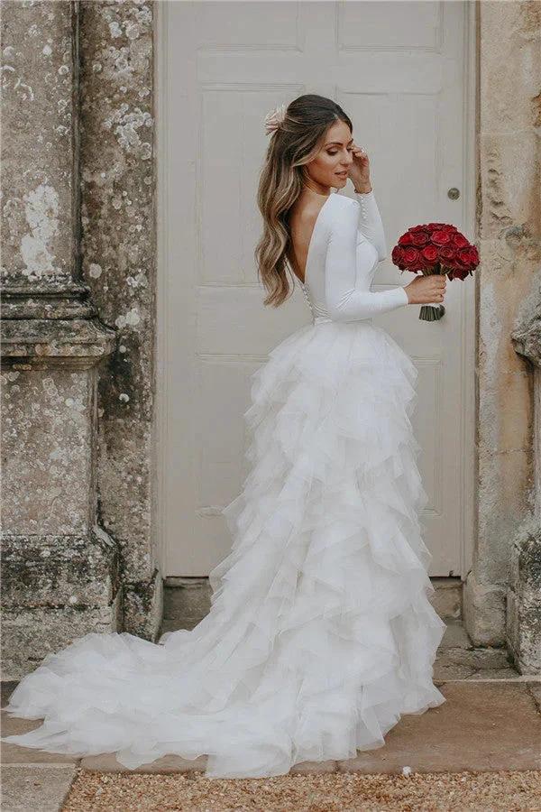 Classy  Wedding Dress Sleeveless plit (ZD13866)