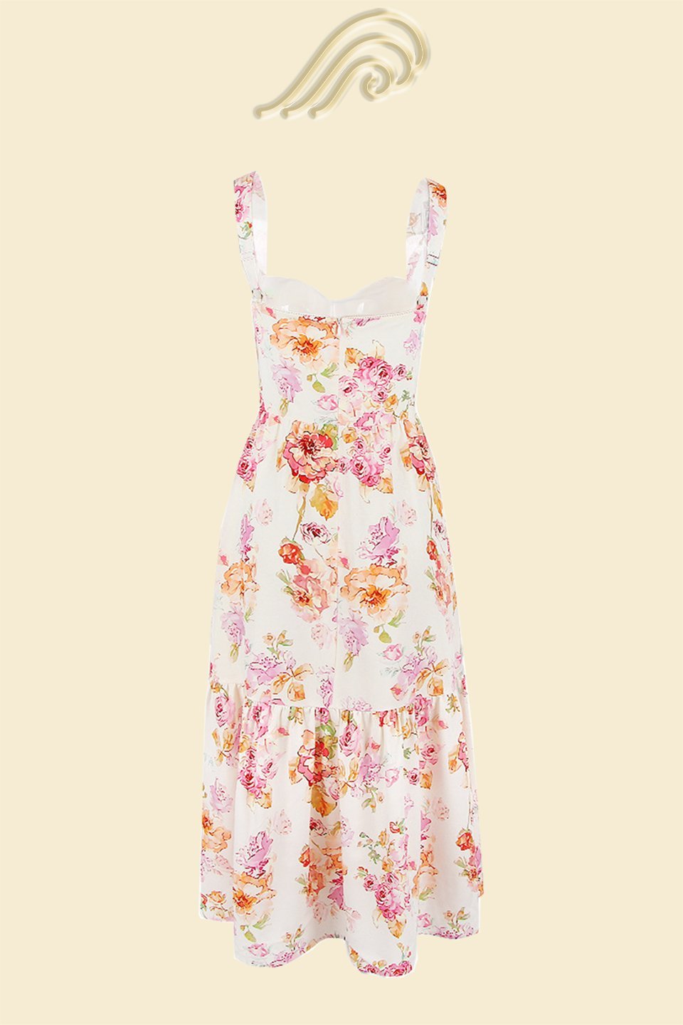 Yvonne Timeless Flared Midi Dress with Print Statement Occasion Edit