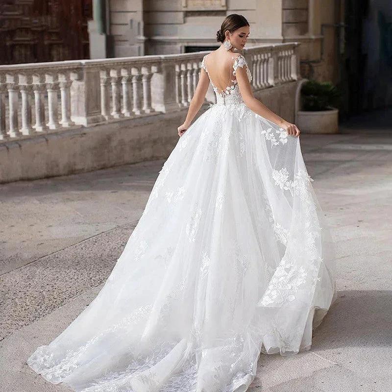 Luxury Wedding Dress 2023 Short Sleeve Applique Sleeveless Mermaid Bridal Gownes Removable Women's Elegant Lace Wedding Dress De (ZD14200)