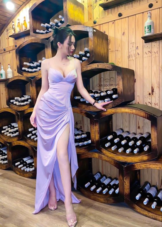 Spaghetti Straps Light Purple Prom Dress Formal Dress Sexy Prom Dress - VelvetHem