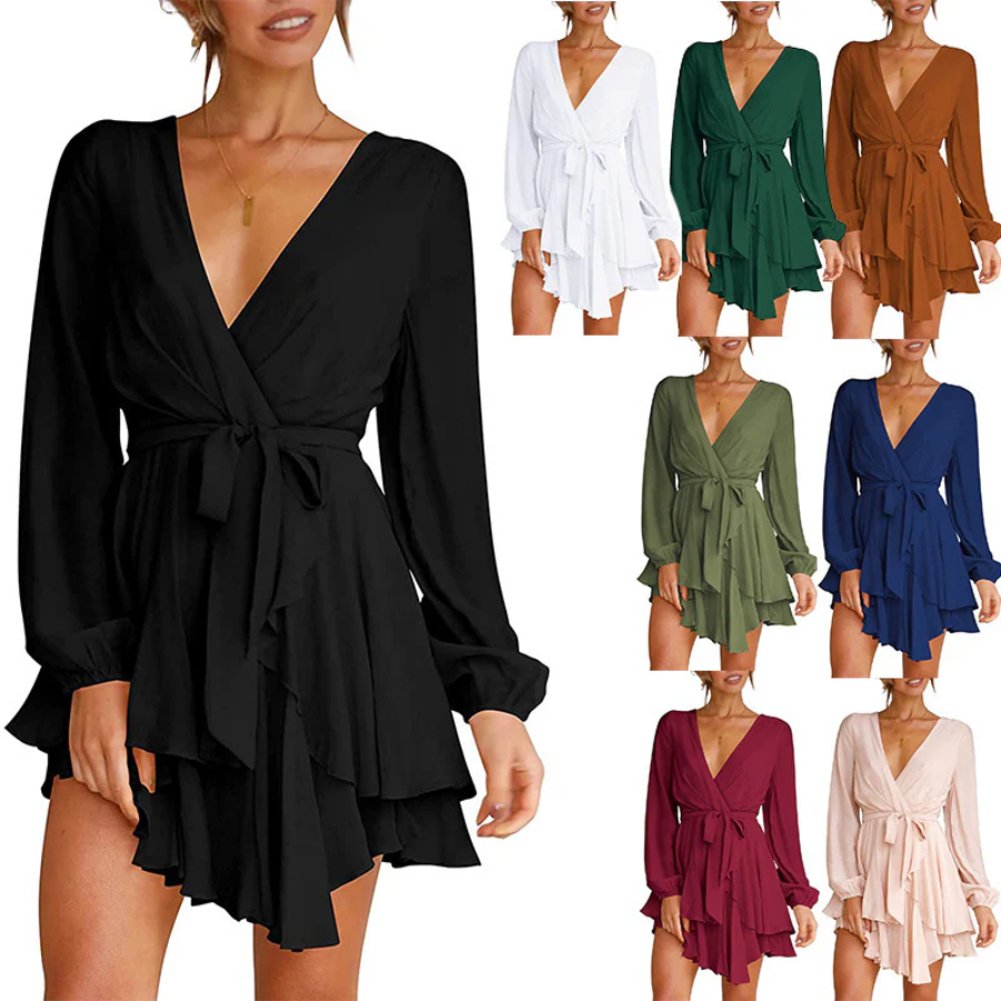 Natalia Exclusive Summer Wrap Mini Dress Boutique Collection