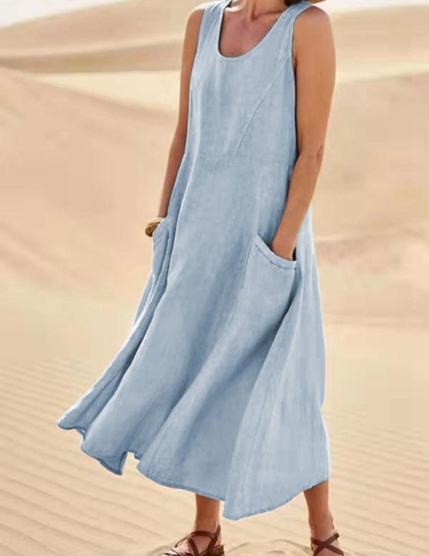 Isabel Chic Women's Airy Summer Midi Dress Statement Occasion Edit