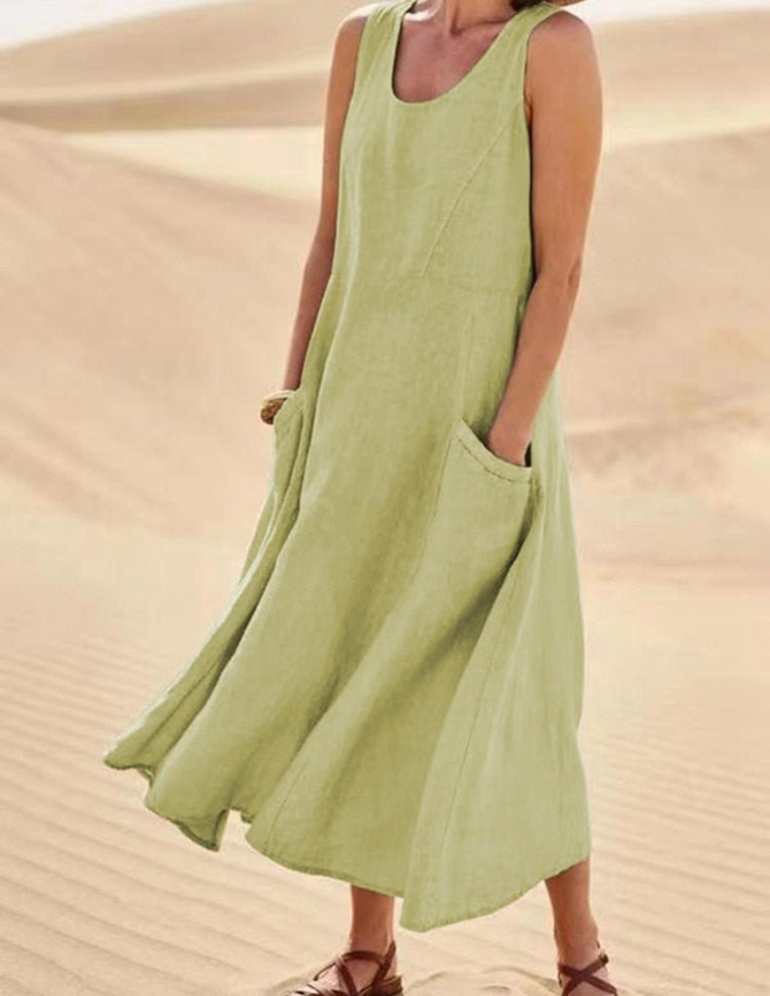Isabel Chic Women's Airy Summer Midi Dress Statement Occasion Edit