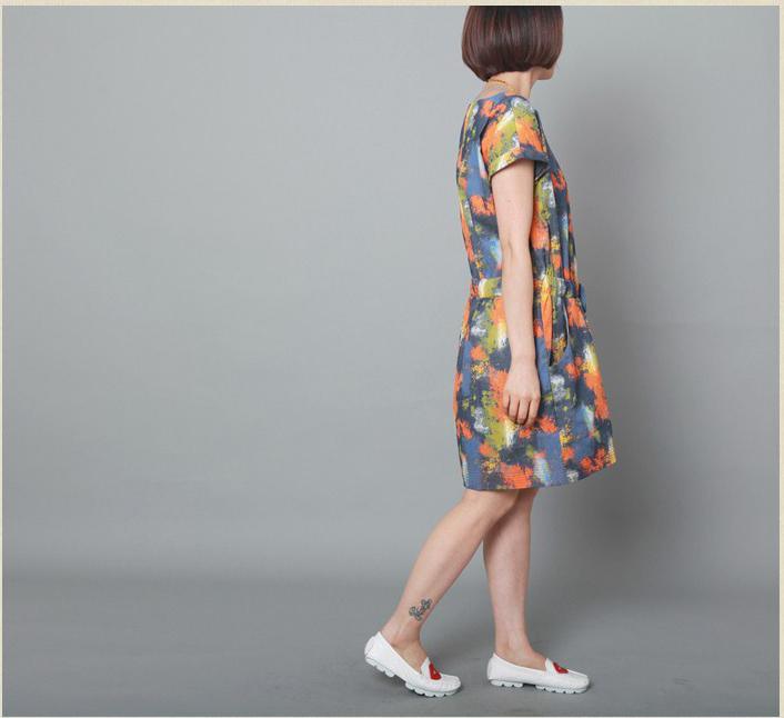 dark blue summer denim dress plus size floral denim sundress