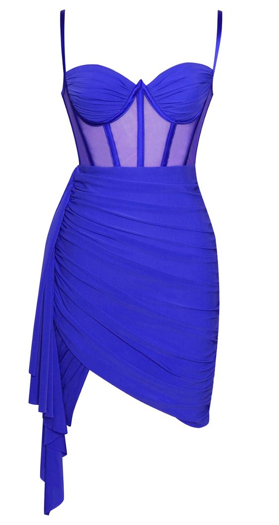 Ruched Bustier Corset Mesh Dress Coral Pink Wrap Homecoming Dress cc51 - View 2 | VelvetHem