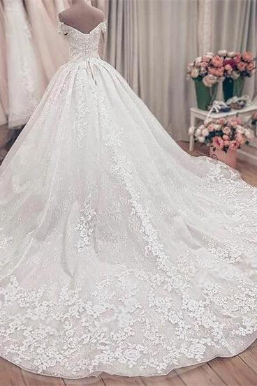 Designer wedding dresses princess | Wedding dresses in lace (ZD16474)