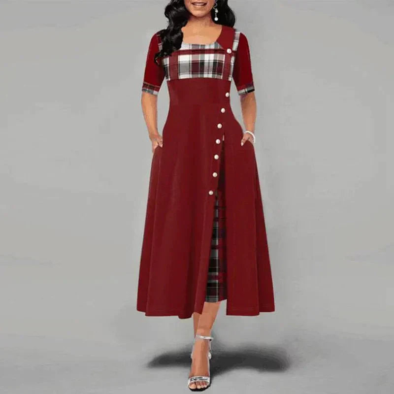 Marisa Aesthetic Long Checked Dress Everyday Luxe Edit