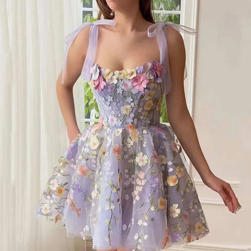 Daniela Elevated Cocktail Dress with Floral Appliqu��s Chic Silhouette Collection