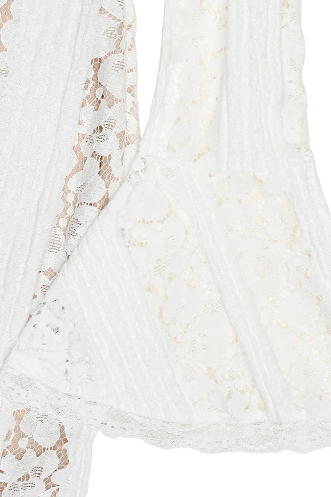 Lace Off Shoulder Dress with Relaxed Fit and Streetwear Style