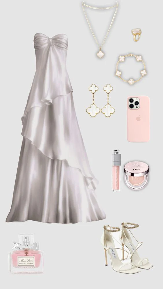 Simple White Strapless A Line Party Dress Long Prom Dress Evening Dress - View 2 | VelvetHem