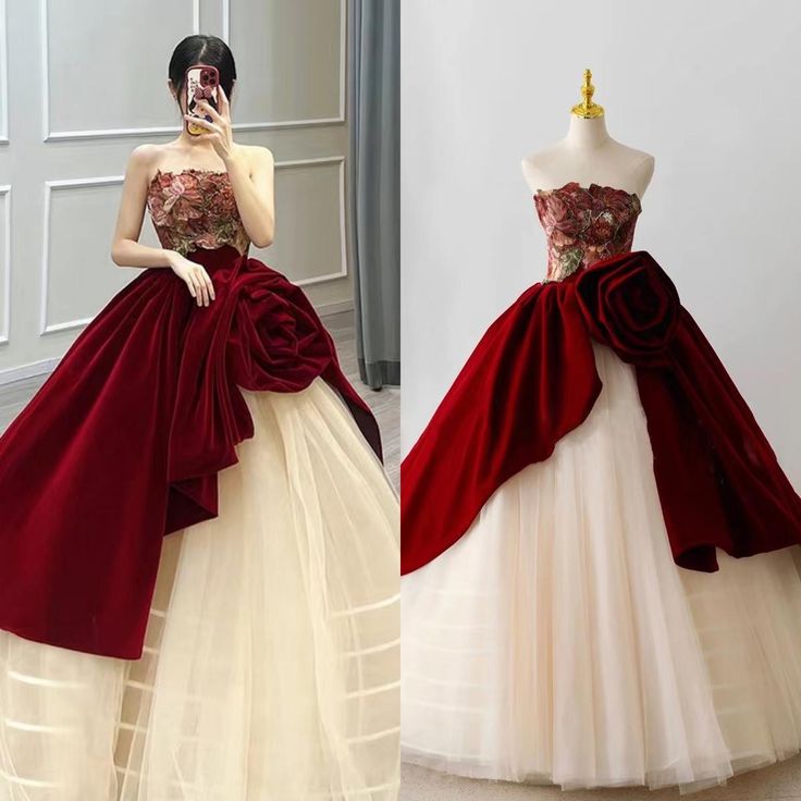Strapless Birthday Party Dress, Luxury Prom Dress,princess Ball Gown Dress,unique Quinceanera Dress,custom Made fg6830 - VelvetHem