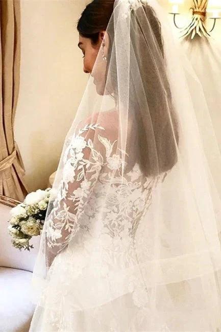 Elegant A Line Wedding Dresses With Sleeves Wedding dresses with lace (ZD16606)