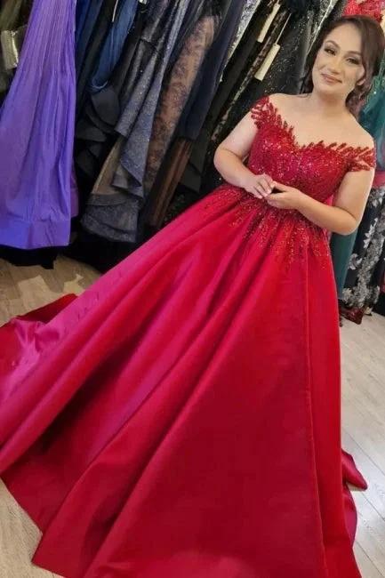 Elegant v-neck capsleeves a-line satin Wedding dresses (ZD14871)