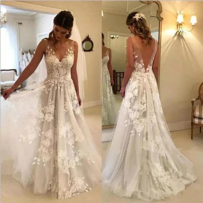 Elegant wedding dresses white lace wedding dresses (ZD13908)