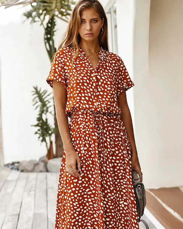 Juana Premium Vintage Midi Dress for Women for Summer Chic Silhouette Collection