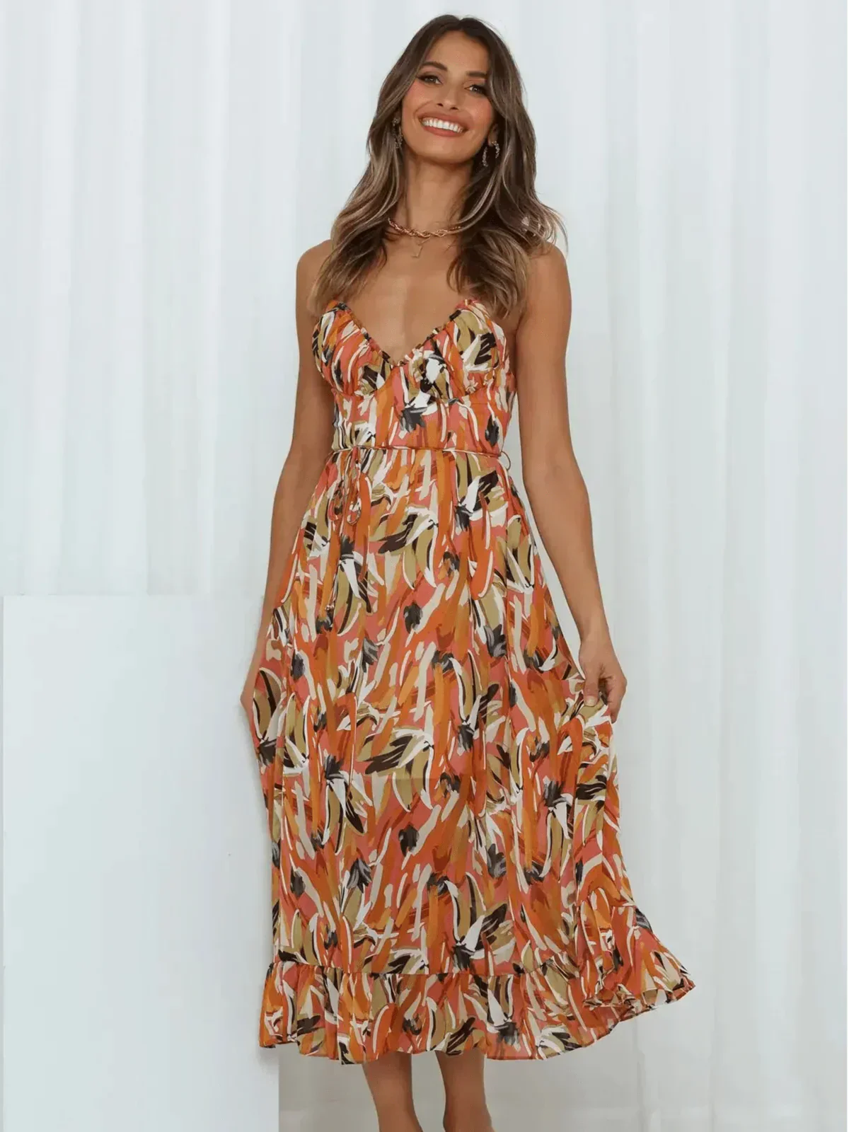 Samantha Exclusive Colorful Midi Dress Boutique Collection