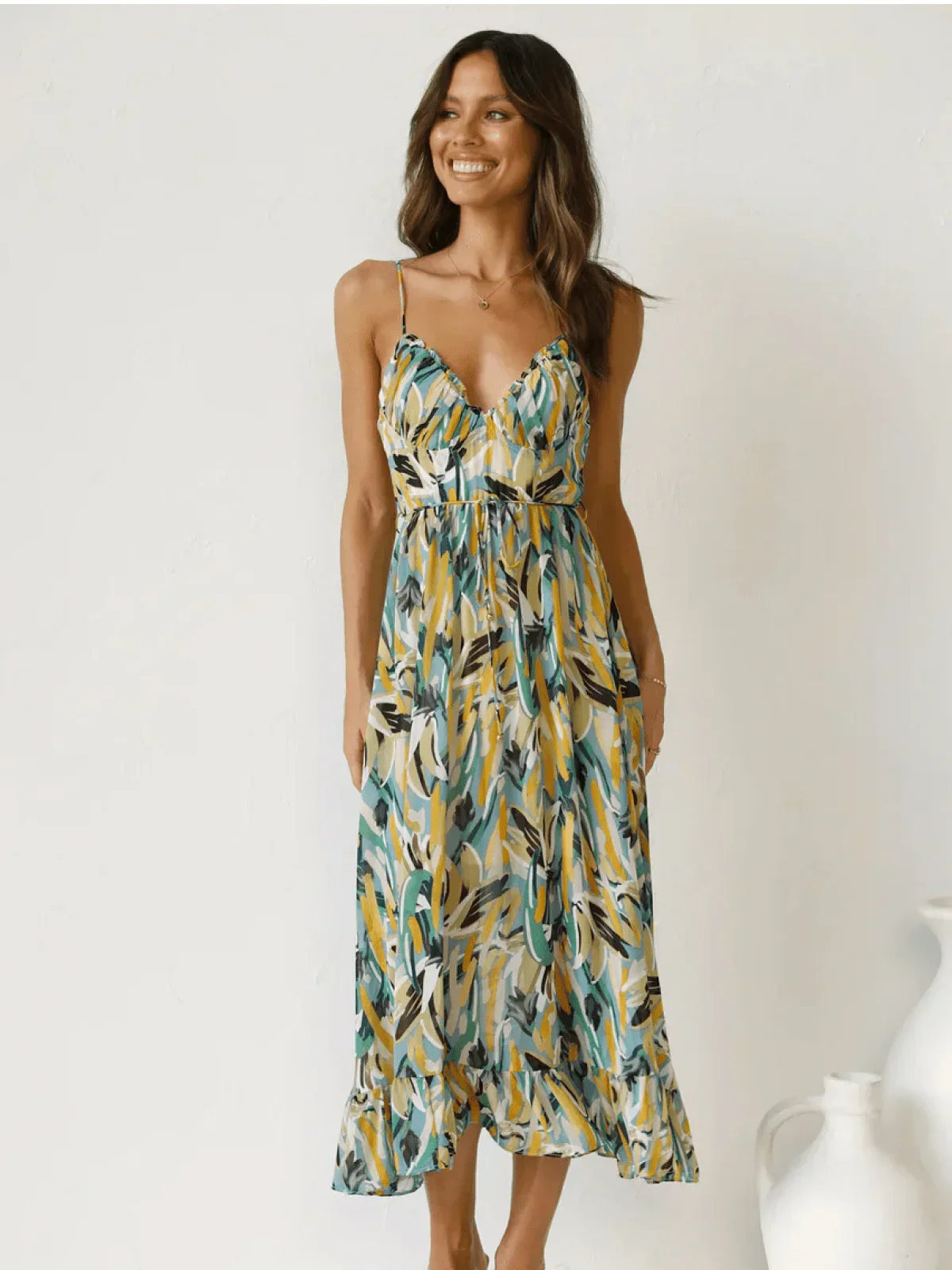 Samantha Exclusive Colorful Midi Dress Boutique Collection