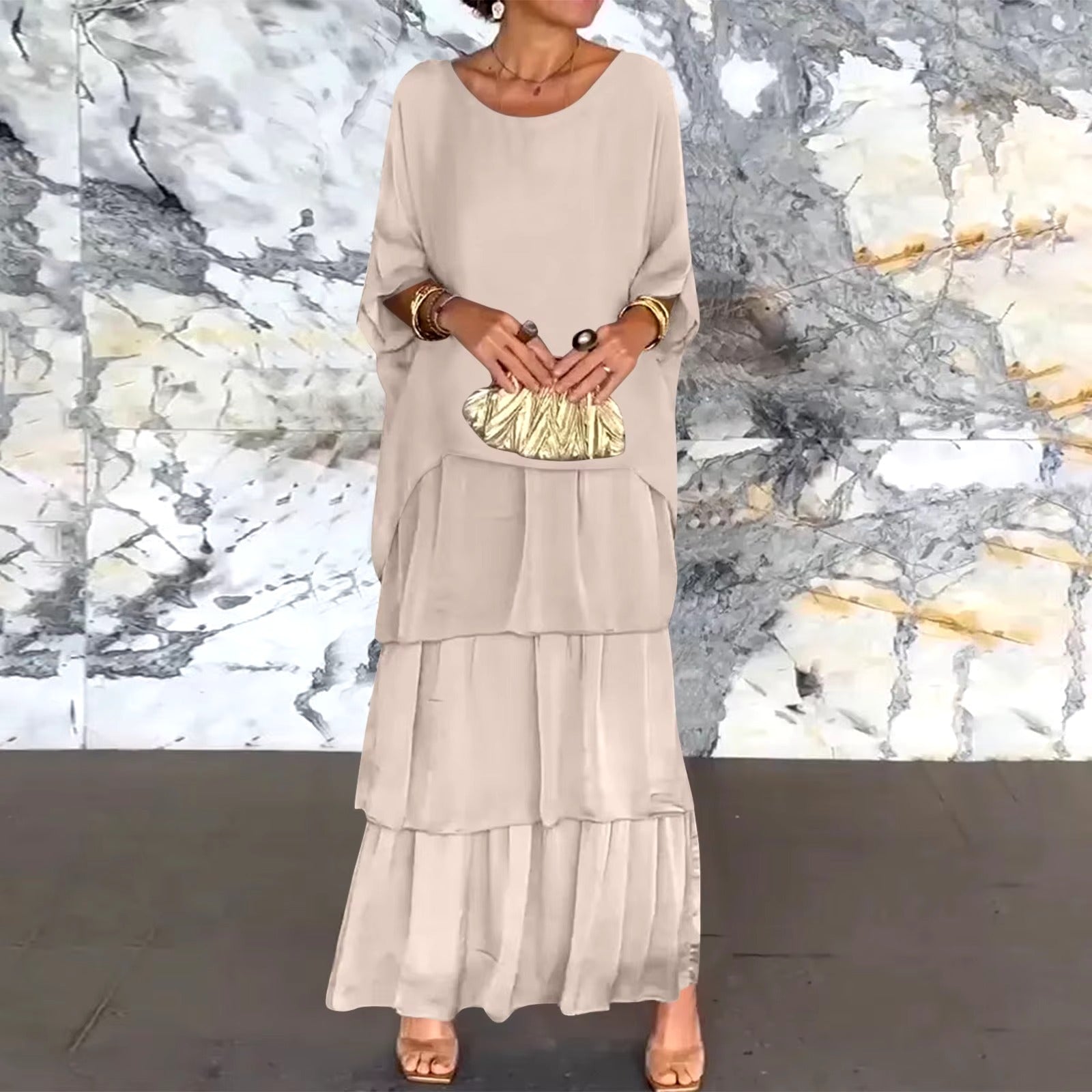 Vittoria Exquisite Chiffon Long Dress for Women Cocktail Hour Style