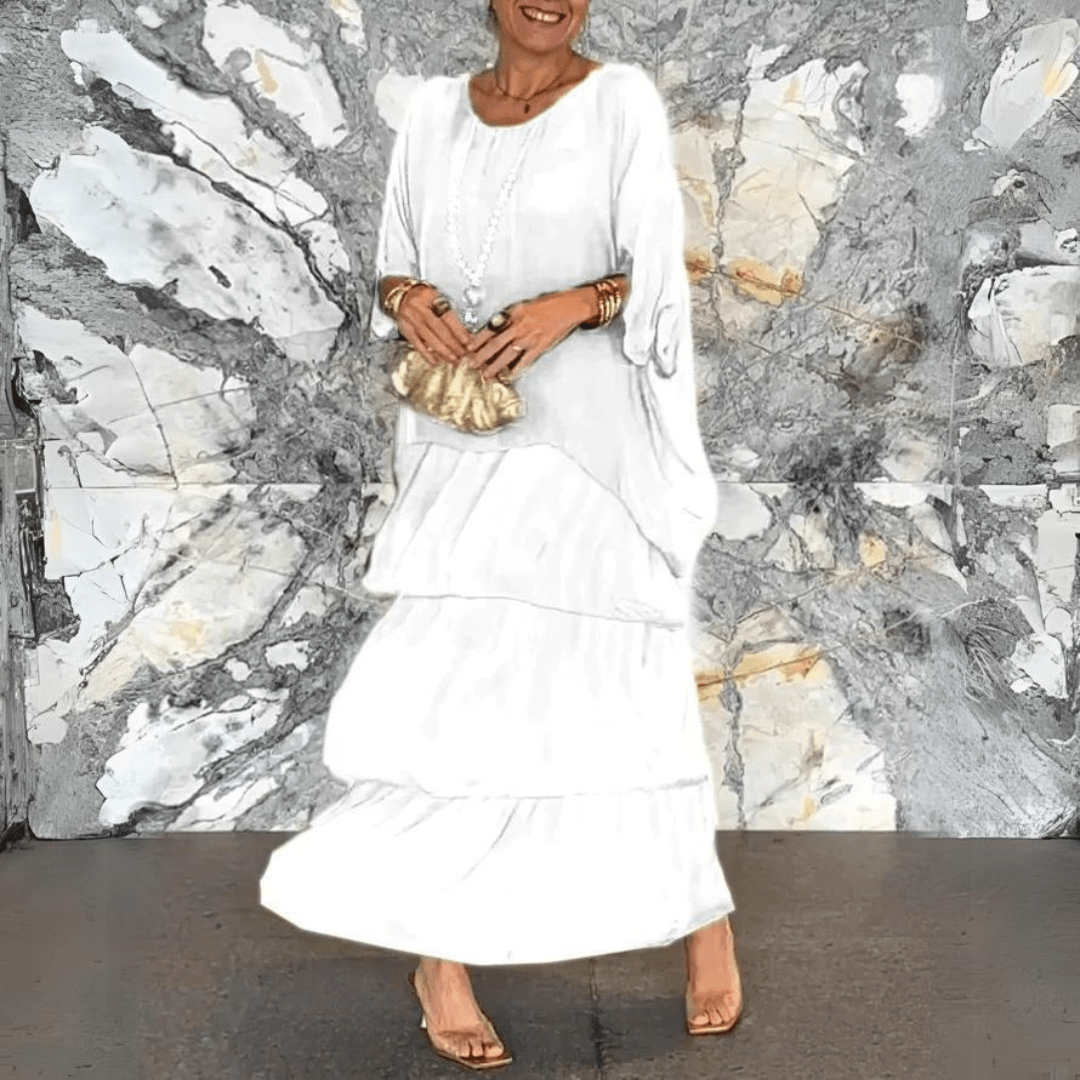 Vittoria Exquisite Chiffon Long Dress for Women Cocktail Hour Style