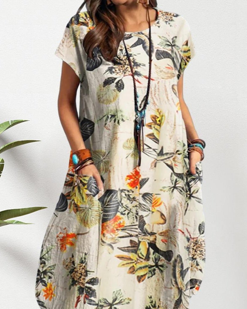 Helena Comfortable Retro Floral Vintage Dress for Women Casual Daywear