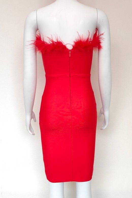 Erin Bandage Dress - Lipstick Red