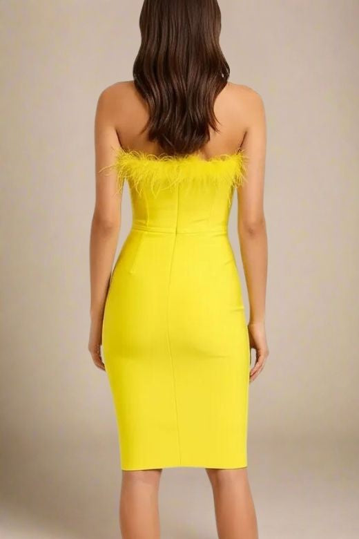 Erin Bandage Dress - Sun Yellow