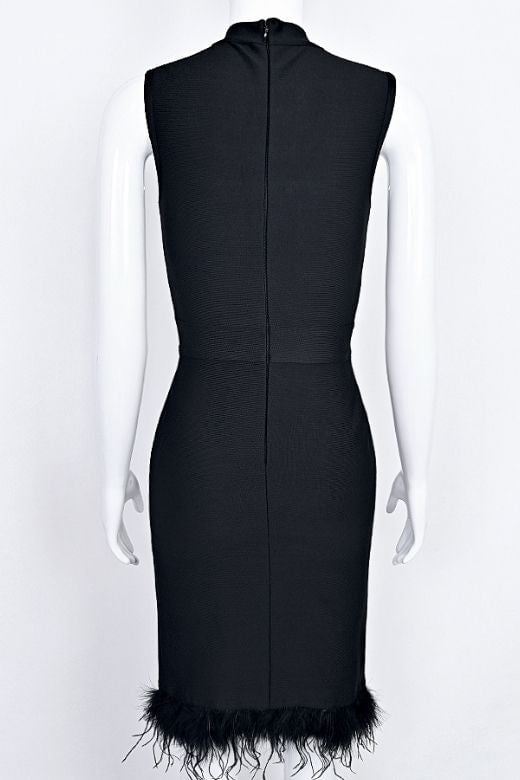 Erin High Neck Bandage Dress -  Classic Black