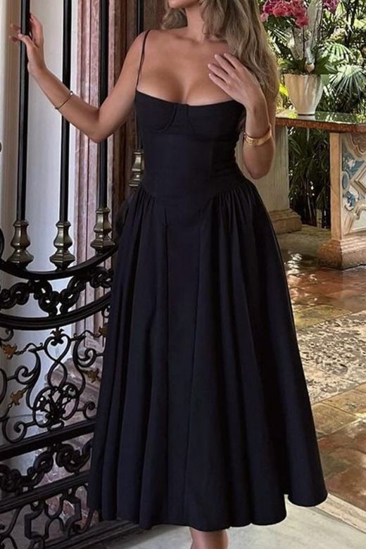 Everly Midi Dress - Classic Black