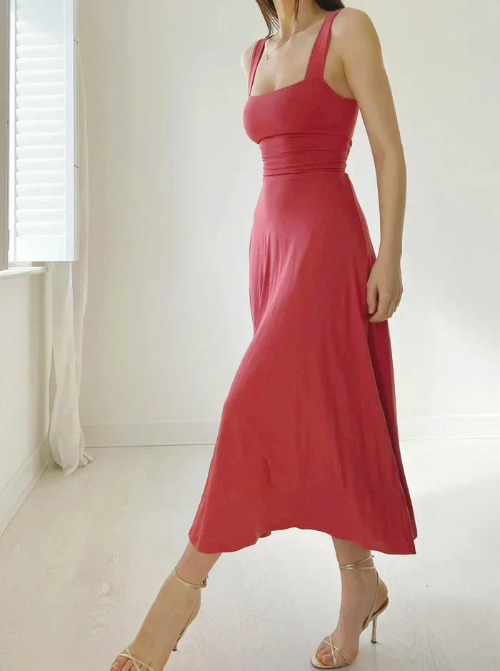 Johana Aesthetic Stylish Midi Dress Elevated Occasion Wear