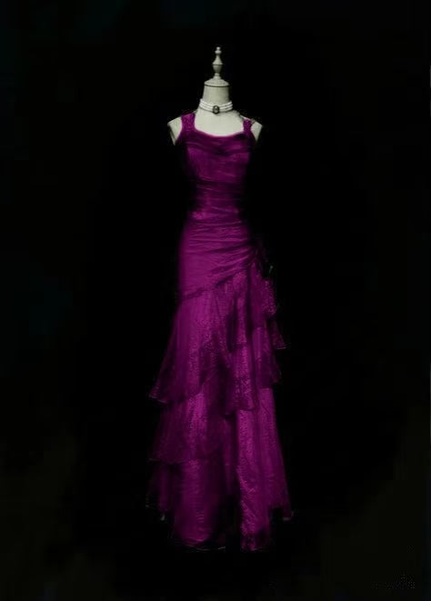 Elegant Layered A Line Evening Dress Long Prom Dress Y7776