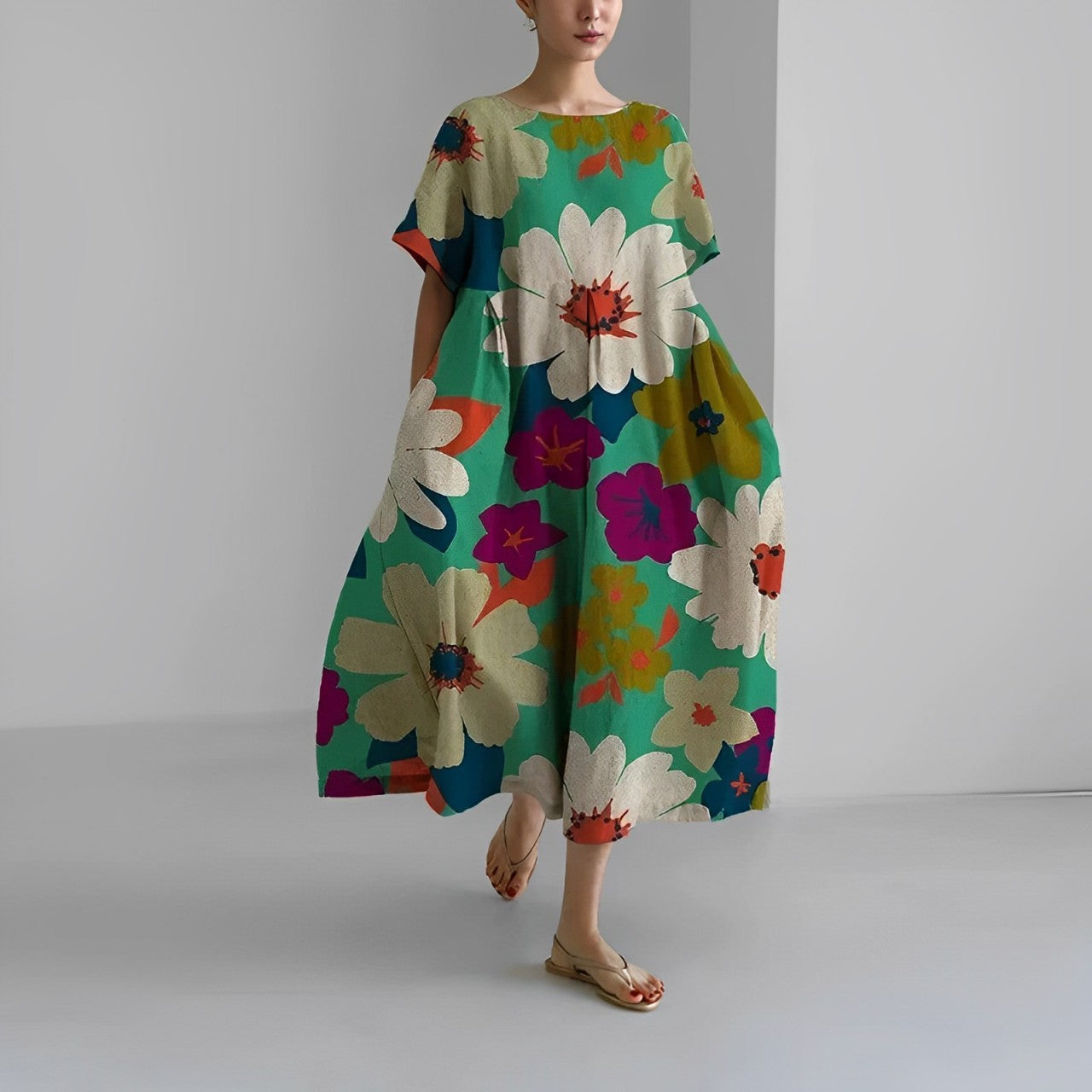 Monserrat Timeless Boho Floral Dress Loose Premium Wardrobe Essential