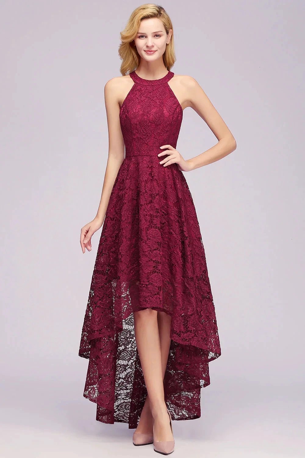 Fabulous A-Line Scoop Sleeveless Appliques Lace Bridesmaid Dresses (ZD12863)