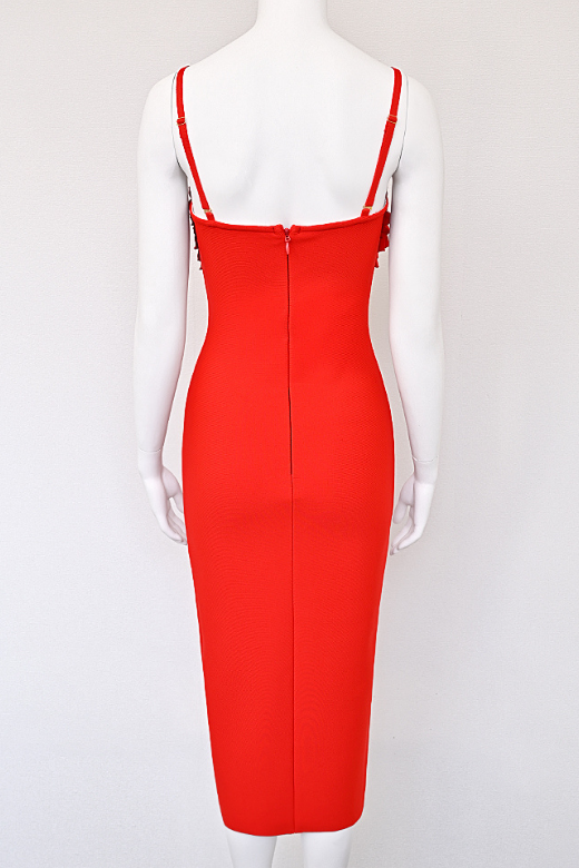 Faye Bandage Midi Dress - Lipstick Red
