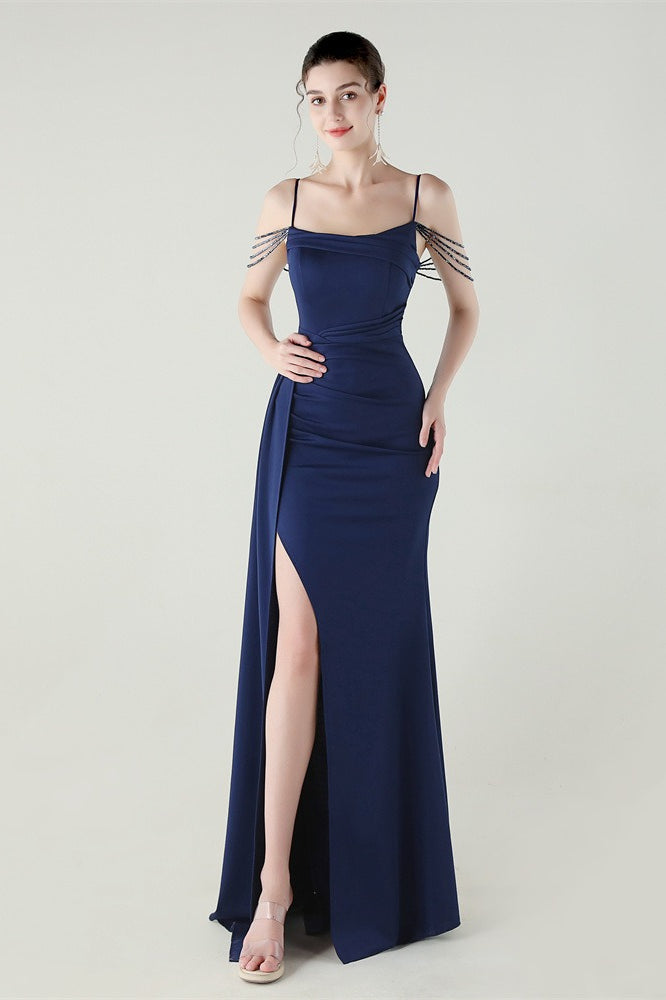 Satin Spaghetti Strap Premium Dress for Streetwear Style