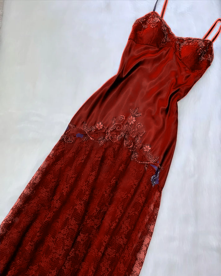 Vintage purple dress with flower accents Formal Evening Dress fg6334 - View 6 | VelvetHem