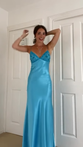 Long Evening Prom Dresses, Custom Blue Prom Dress fg6364 - View 9 | VelvetHem