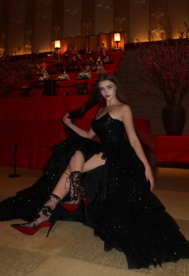 Multi-layer Shiny Elegant Dresses for Women,Luxury Party Dress,Black Prom Dress fg6756 - View 6 | VelvetHem